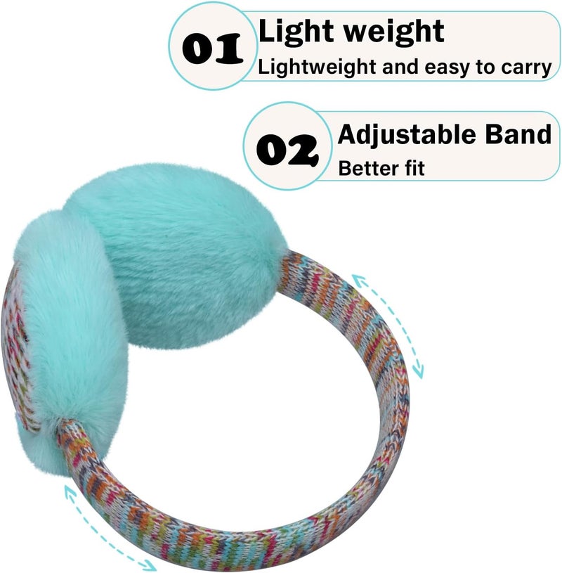 EDCYF Kids Knit EarMuffs Plush Warm Ear Muffs Winter Cold Weather Ear Warmer for Boys Girls - Image 3